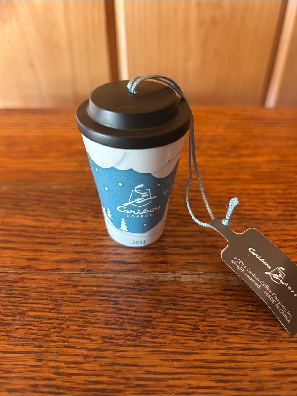 Caribou Coffee Travel Cup Ornament - Blue